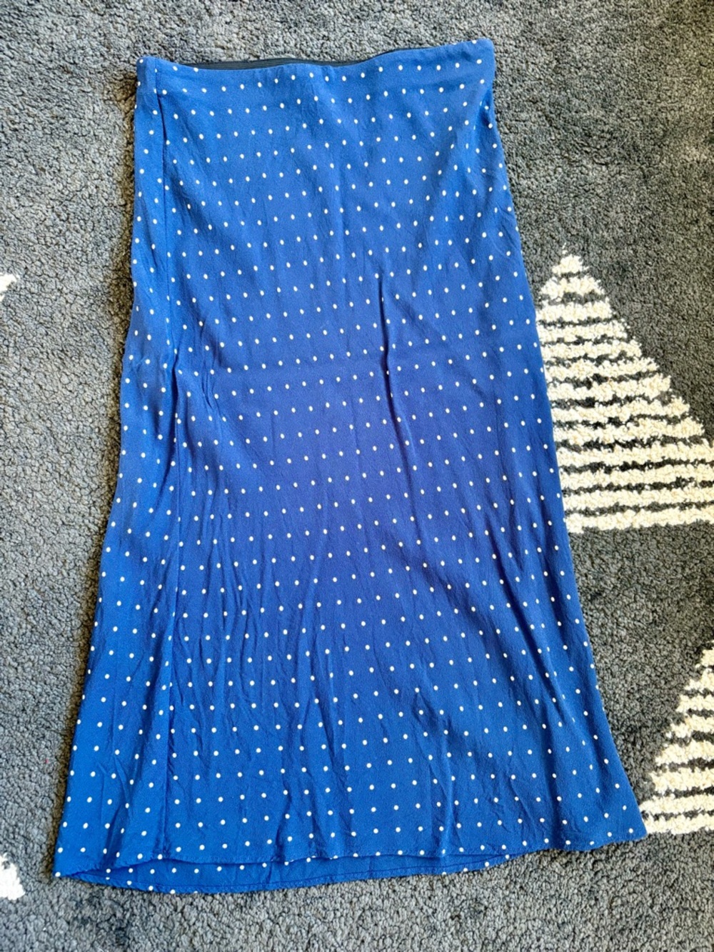 Madewell Blue Polka Dot Maxi Skirt